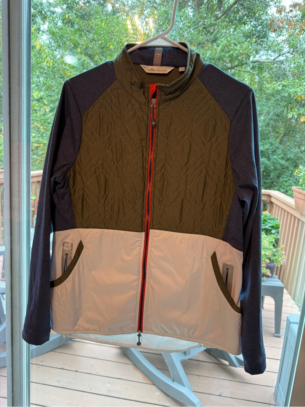 Peter Millar Olive & Navy Quilted Hybrid Jacket